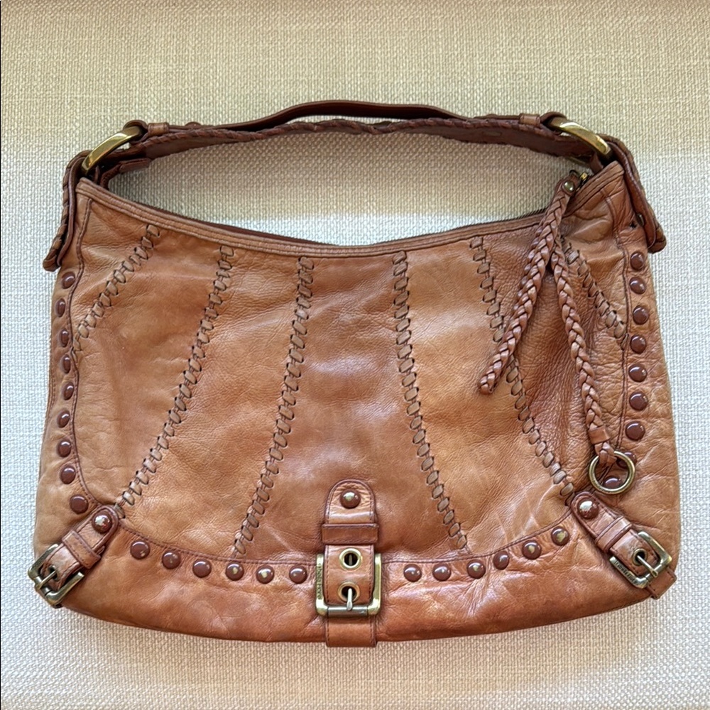 Vintage Isabella Fiore Cognac Tan Western Bag Handbag